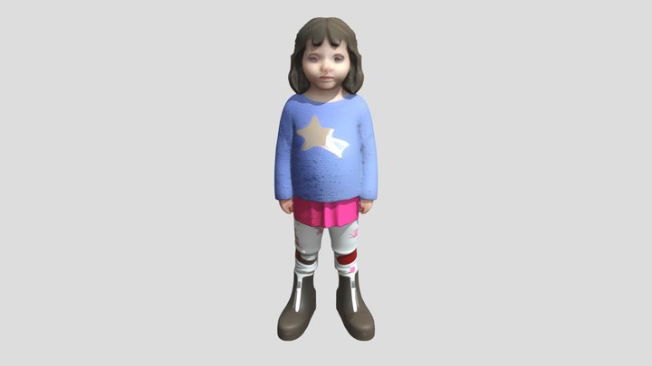 small child with star sweater 3D Model