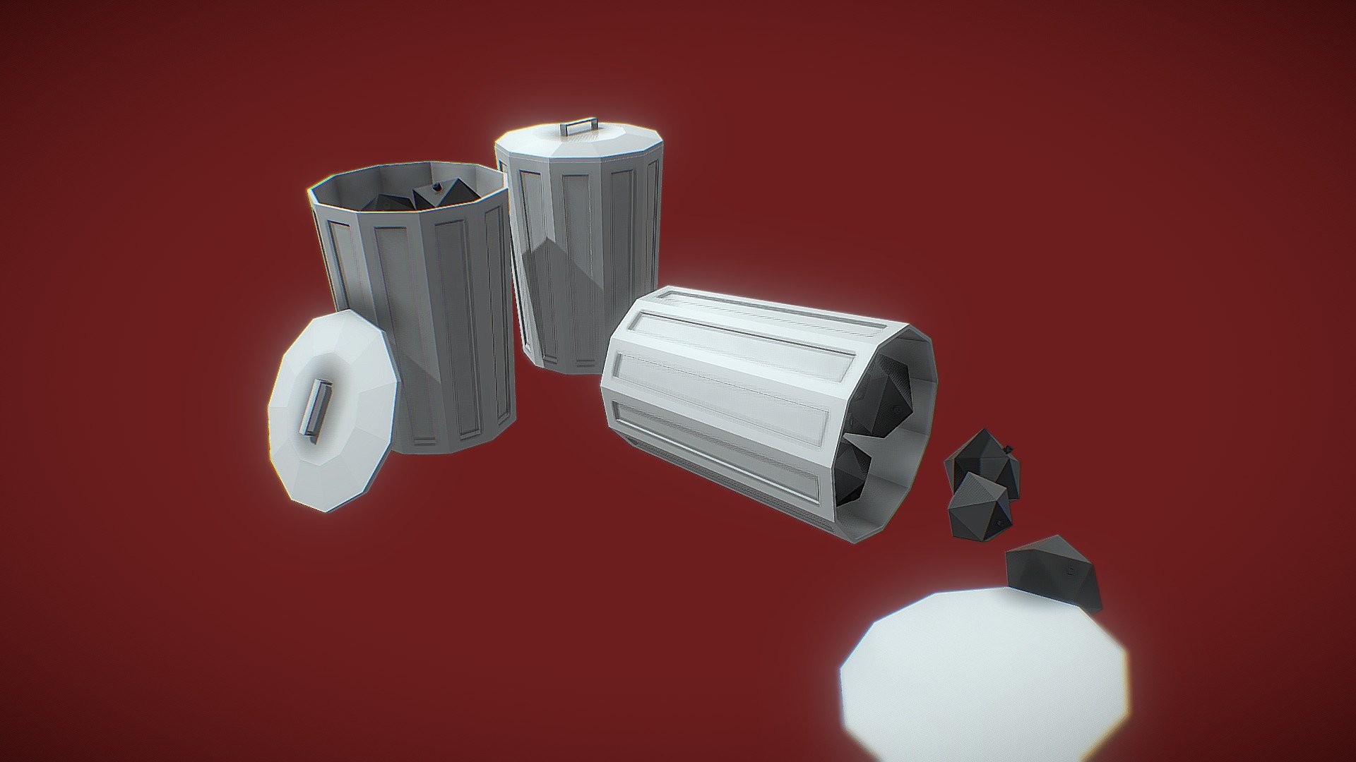lowpoly Trash Bin