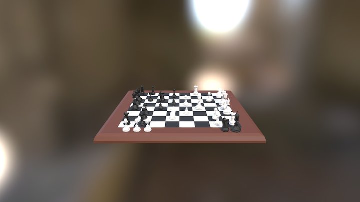 Chess with Glass Pieces - Who will win? 3D Model