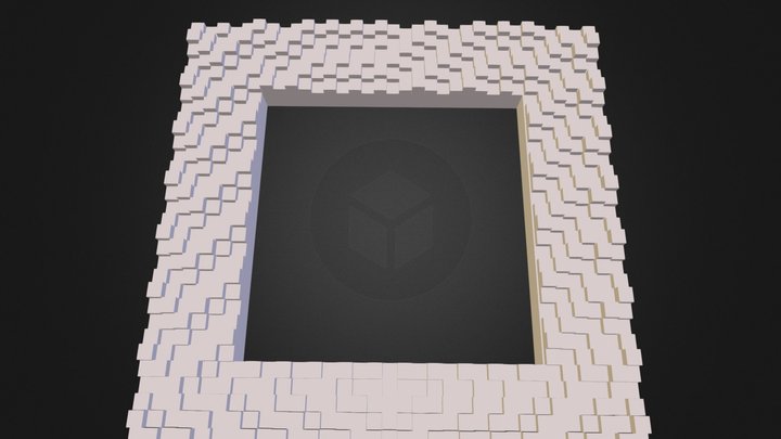 Block textured picture frame 3D Model