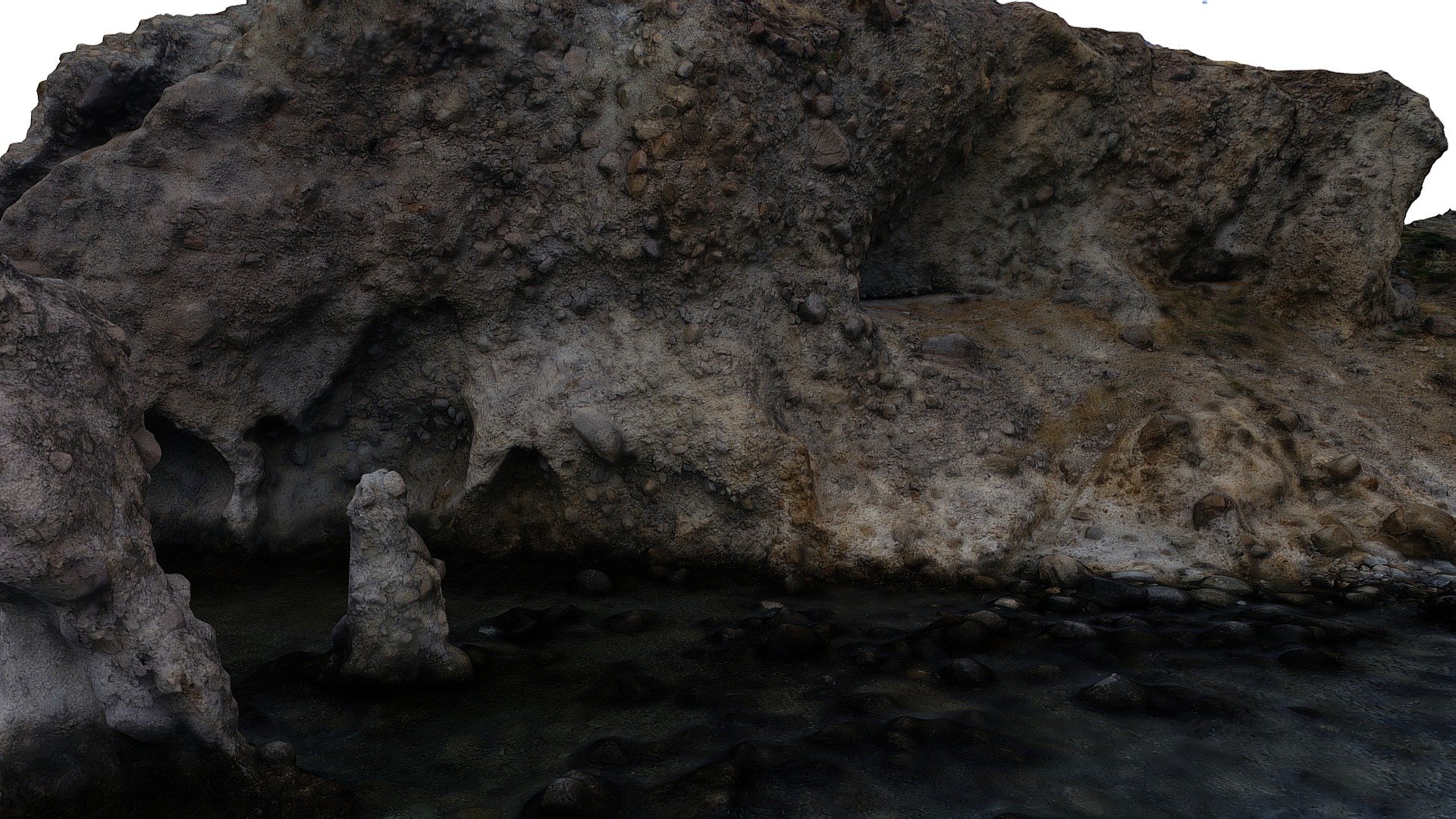 Erosion landforms Sant John, Lemnos island — Sketchfab embed 3D viewer