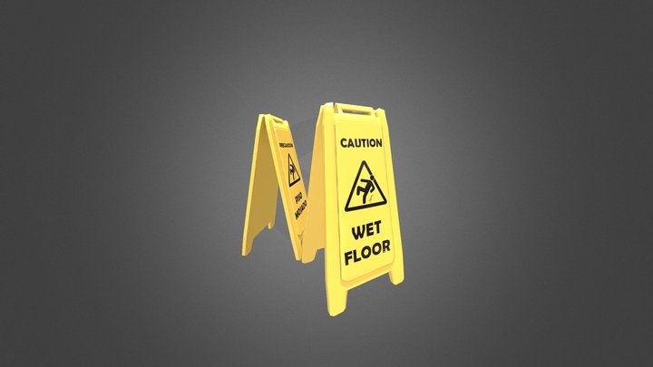 Wet floor board 3D Model