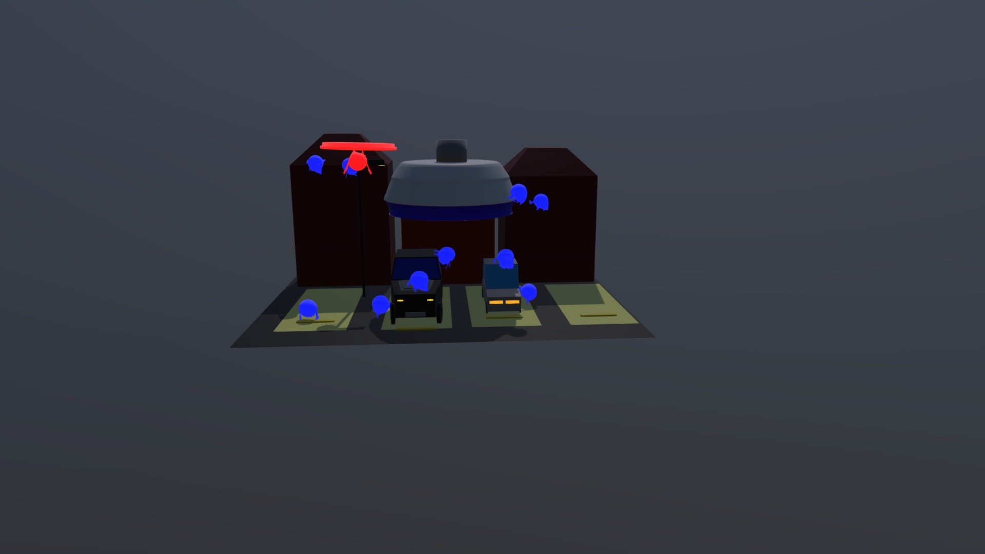 Invasion Of The Reds And Blues Blender Low Poly