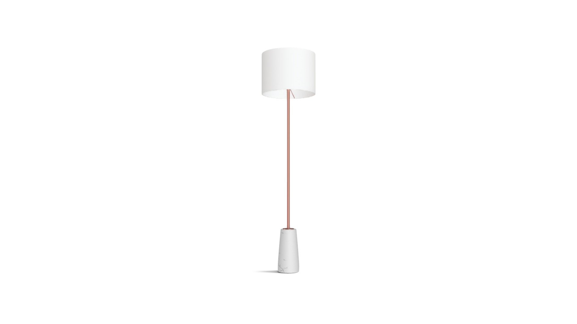Rita Floor Lamp, Copper and Marble