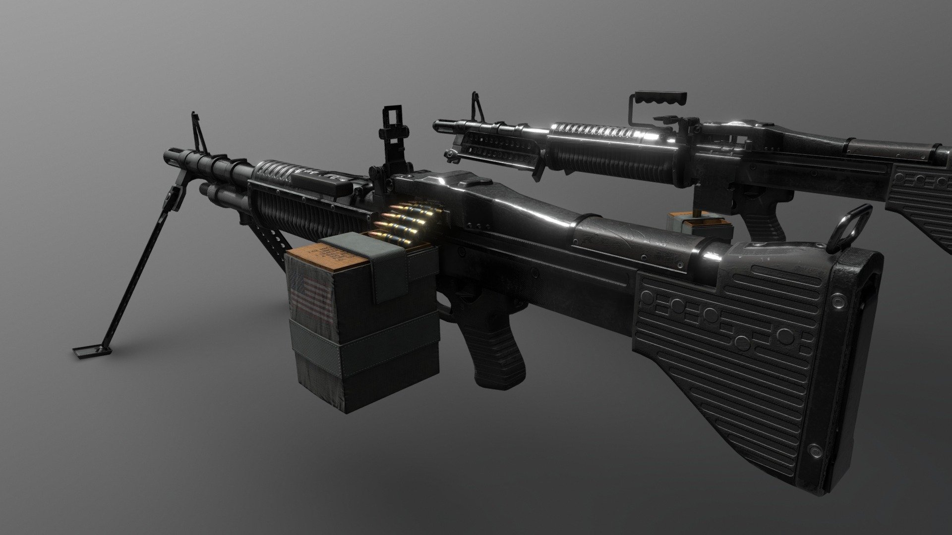 M60 Machine Gun Vietnam War Download Free 3d Model By Kingy
