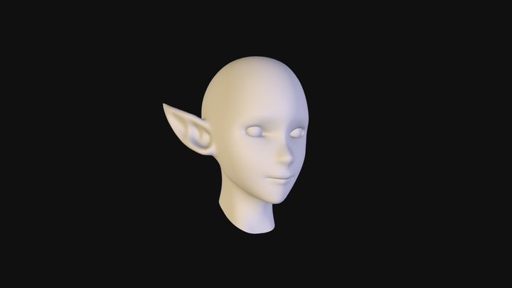 Elven head (Retopology) 3D Model