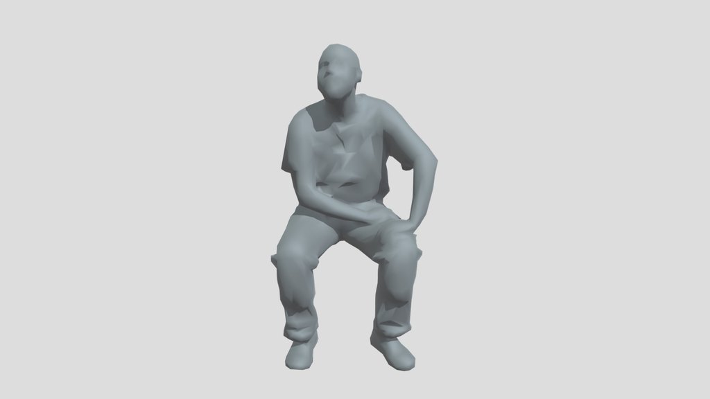 Lowpoly Construction Worker Sitting