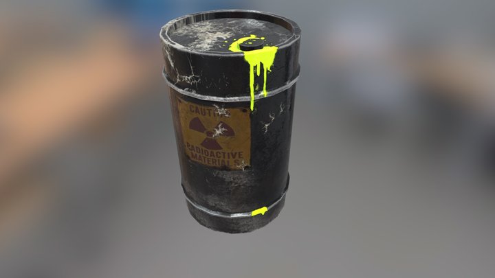 Radioactive Metal Barrel 3D Model