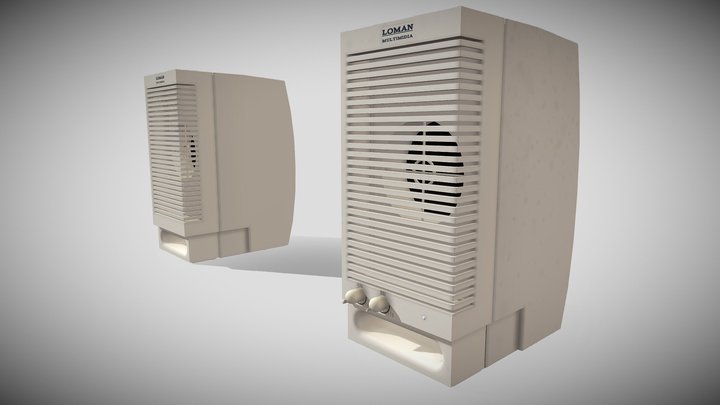 Old pc speakers 3D Model