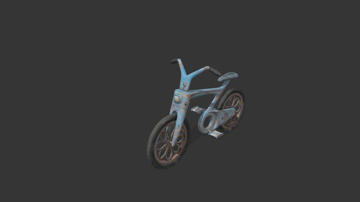 Blue bike 3D Model