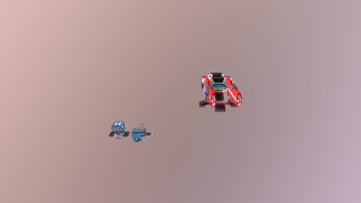 Robocraft Basic Cubes + Laser Raycaster 3D Model