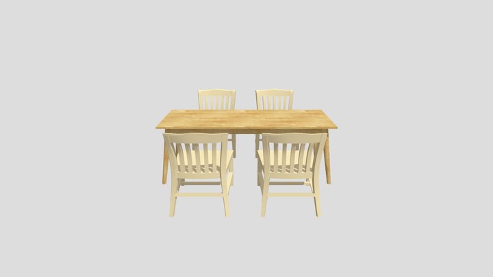 Conor - kitchen table and chairs 9 3D Model