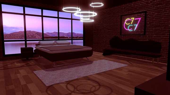 Aesthetic Bedroom 3D Model