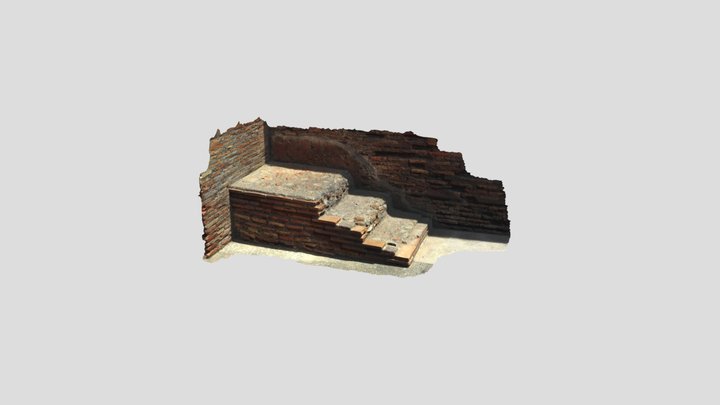 Ancient Roman Shop Steps from Ostia 3D Model