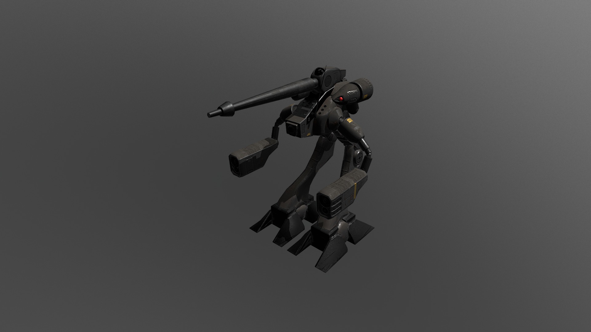 3D model Medium  Mech - This is a 3D model of the Medium  Mech. The 3D model is about a robot with a gun.