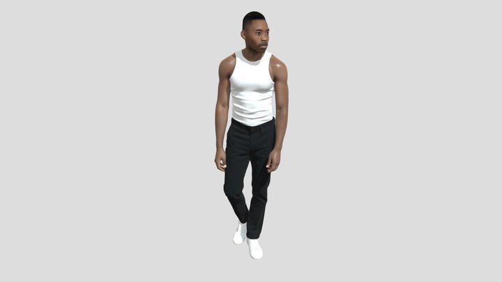 White Tank Top, Black Pants – Free 3D Model STL