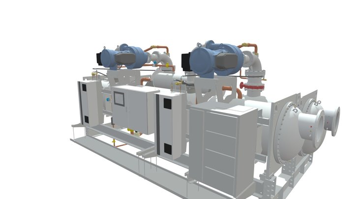 Turbocore water cooled Chiller 3D Model