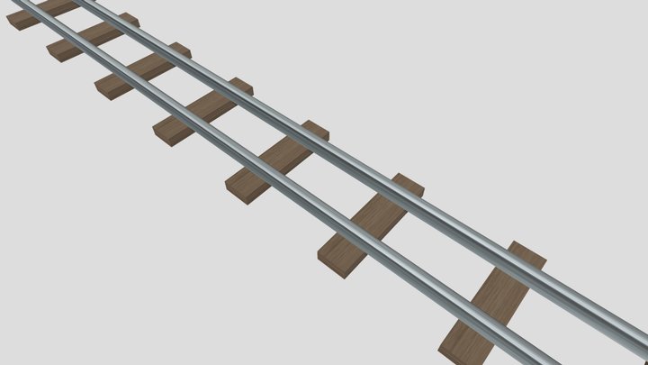 Narrow Gauge Railway Track 3D Model