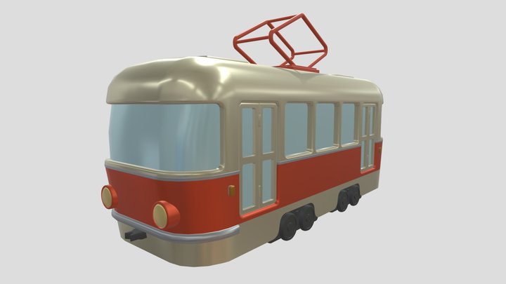 Cute tram toy model 3D Model