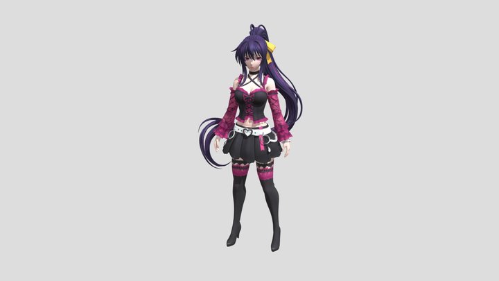 akeno wearing goth outfit 3D Model