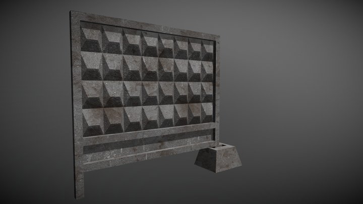 Soviet Fence Po2 Gameready 3D Model
