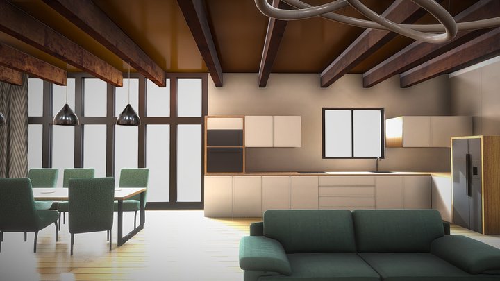 VR home,loft,apartment. 3D Model