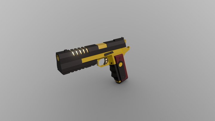 LowPoly Pistol 3D Model
