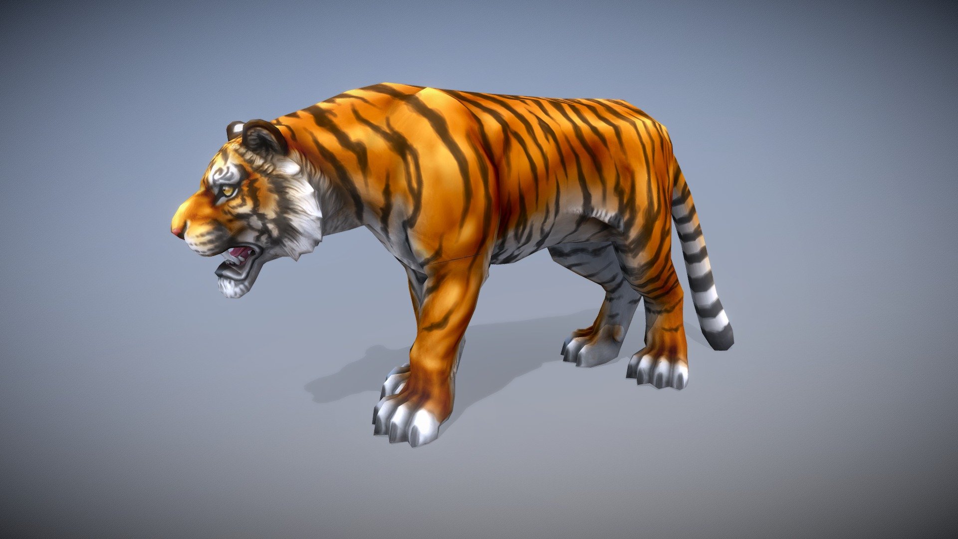 Tiger - Low Poly, Hand Painted