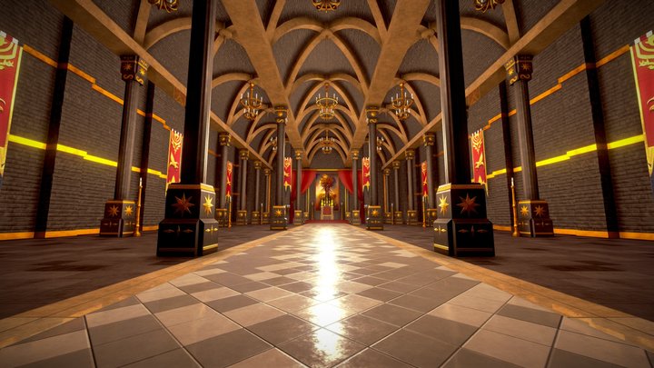 Gothic Throne Room 3D Model