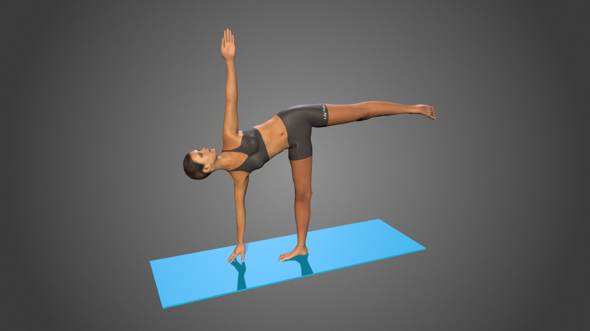 Yoga Pose Ardha Chandrasana - Buy Royalty Free 3D model by Lily-Yoga ...