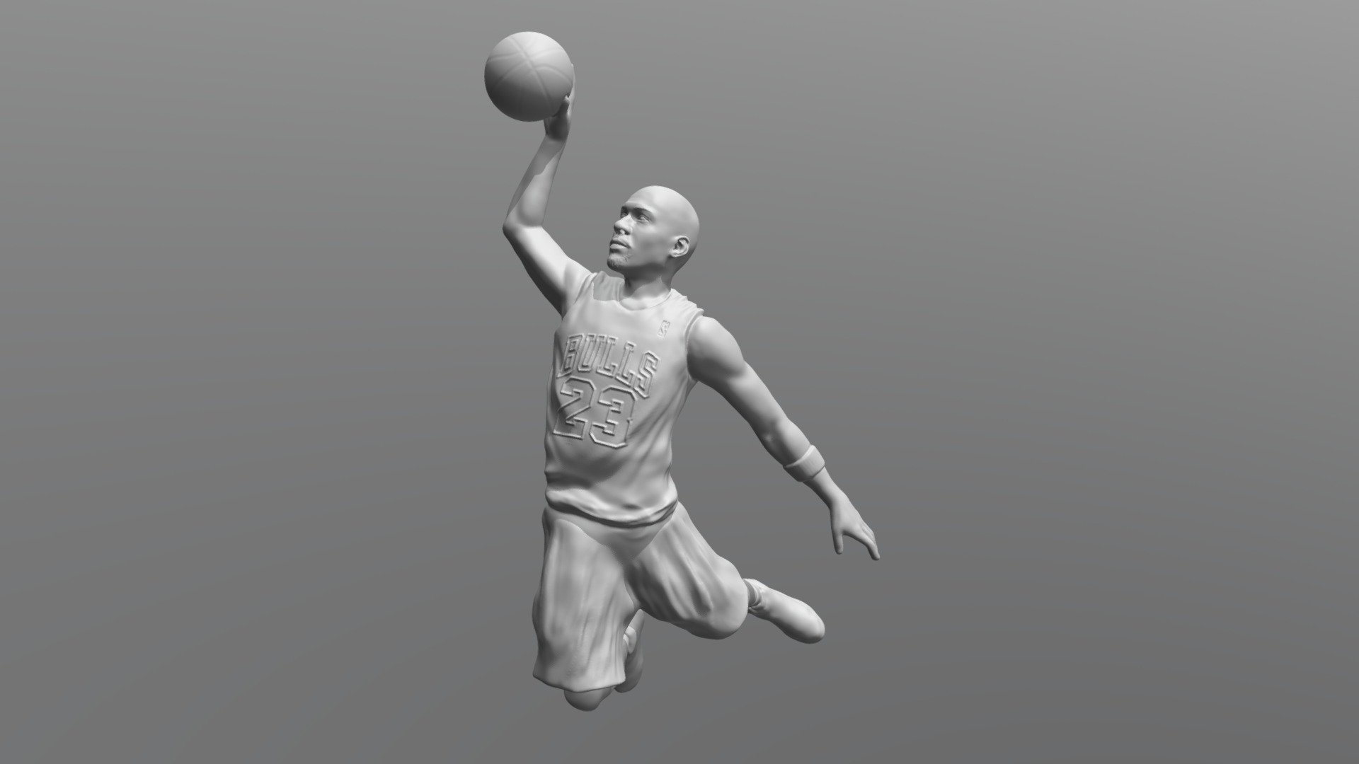3D model Michael Jordan for 3D printing - This is a 3D model of the Michael Jordan for 3D printing. The 3D model is about a woman playing basketball.