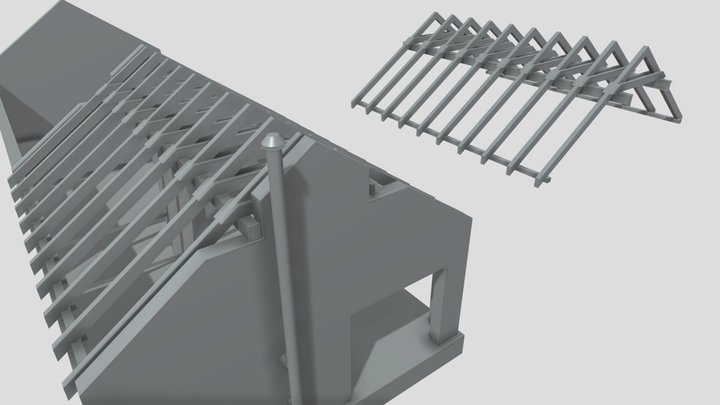 Poslušný - RD - Ocelový nosník; vazník 3D Model