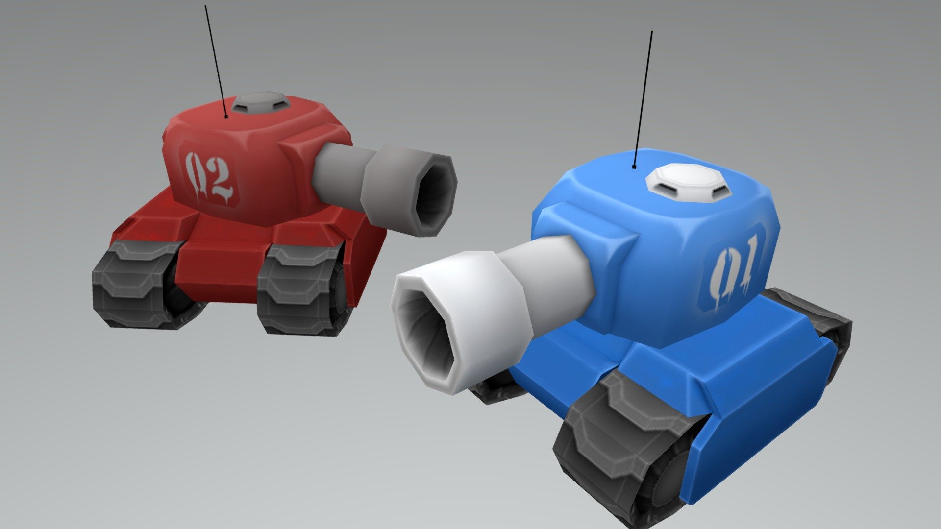 Mini Tanks (Red and Blue)