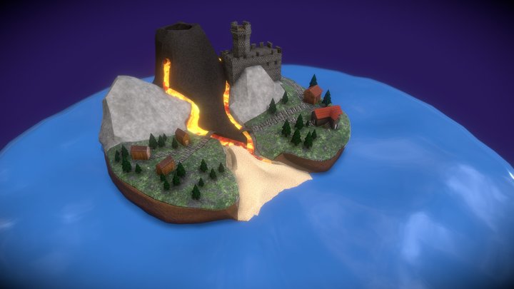 Volcanic Island 3D Model