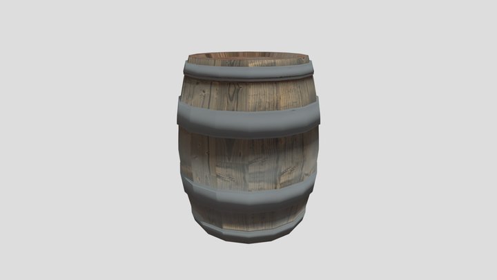 Low Poly Barrel Dirty 3D Model