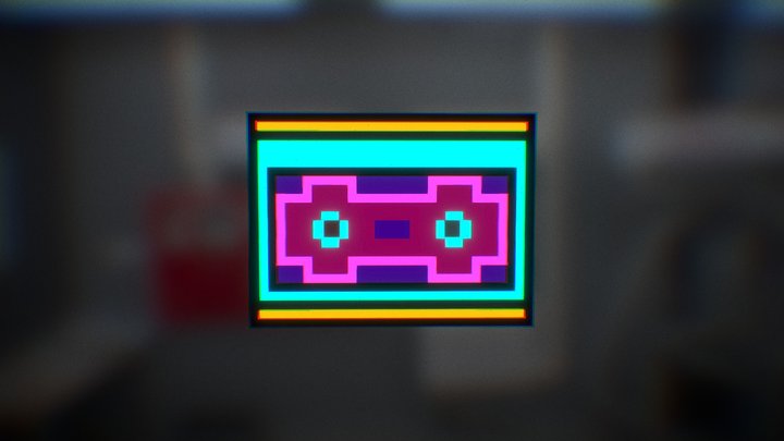 neon music cassette – Kostenloses 3D-Modell STL