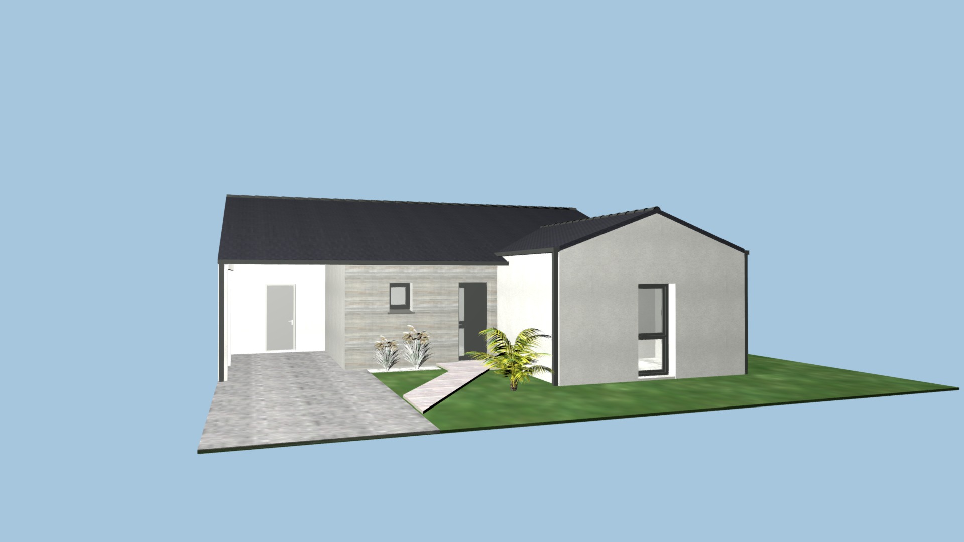 S plain pied ardoise sans Garage