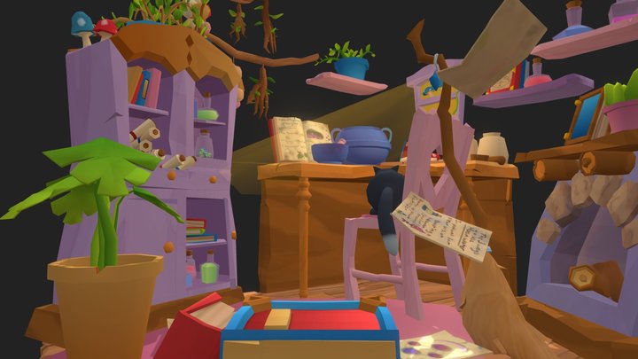 Witch Apprentice's Work Room 3D Model