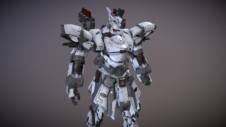 Assault Mech Posed 3D Model