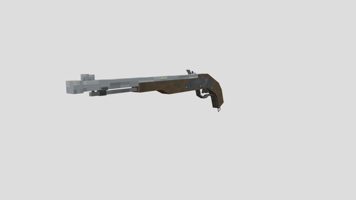 Flintlock Pistol to minecraft 3D Model