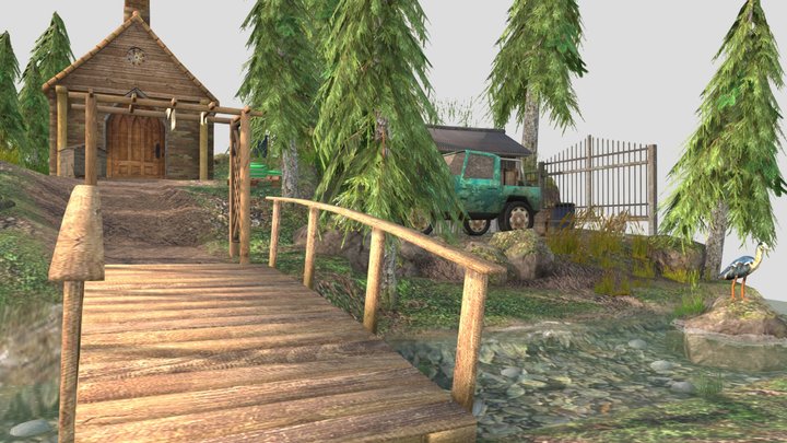 DAE Diorama - Forest loner 3D Model