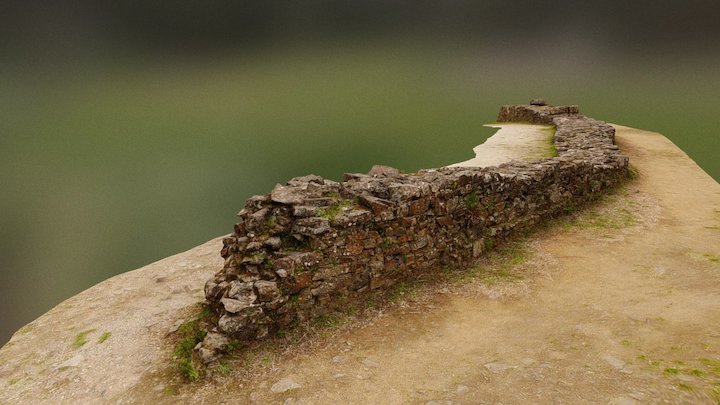 Long medieval wall ruins - Fougères Castle – Modello 3D gratuito STL
