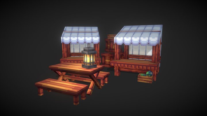[ COMMISSION ] Furniture : Market Stall 3D Model
