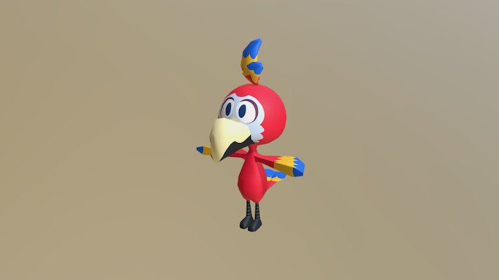 3d Low Poly Parrot 3D Model