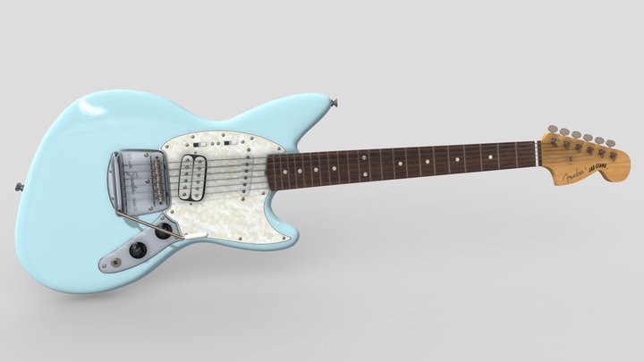 Electro guitar Fender Jag-Stang Kurt Cobain 3D Model