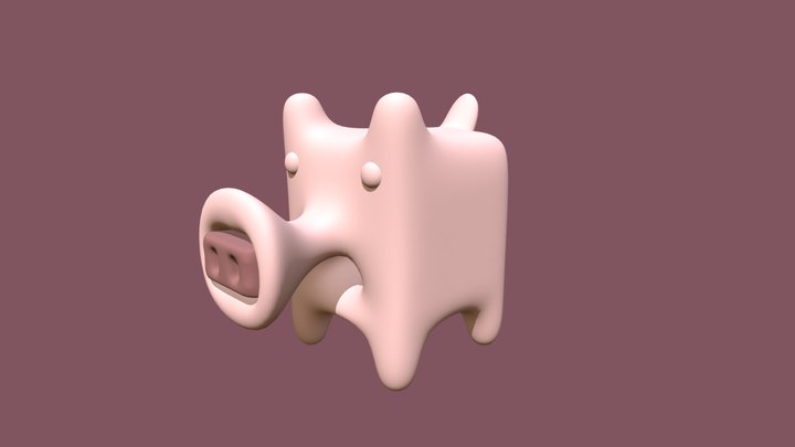 very strange pink animal 3D Model