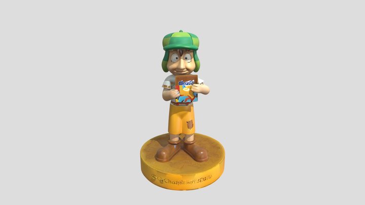 Cartoon character holding a book 3D Model