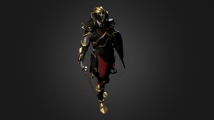 Low Poly Knight 3D Model