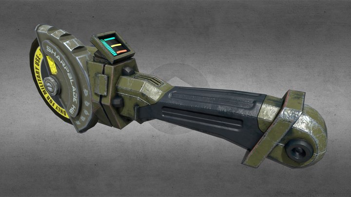 Sci-Fi Saw with blade PBR [ FREE ] 3D Model