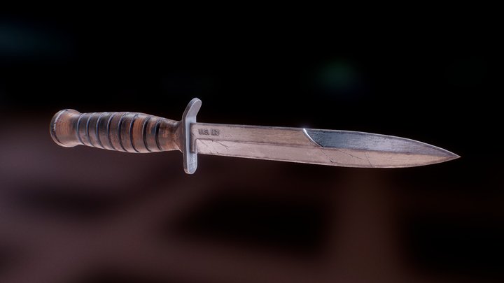 U.S. WWII M3  Fighting Knife 3D Model